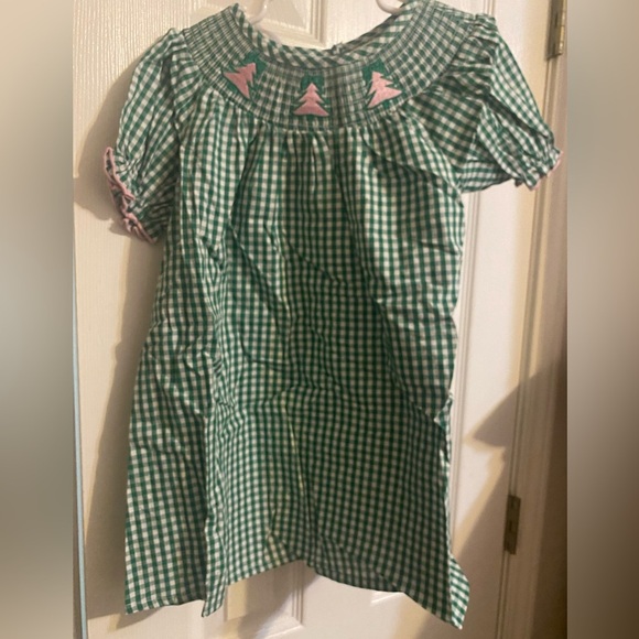 New Smocked Christmas Dress - Picture 1 of 7